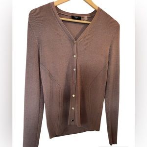 Taupe/Brown T TAHARI Cardigan - Size Medium